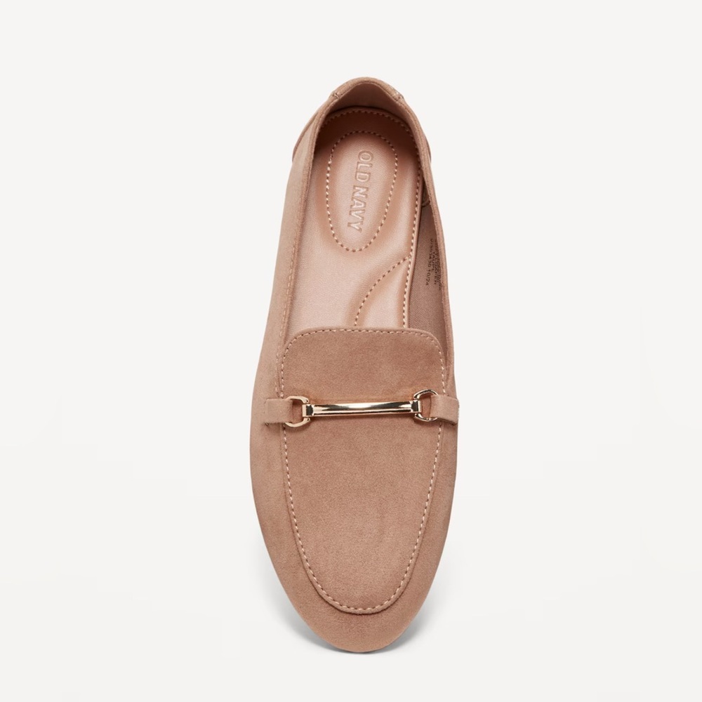 🆕 Old Navy Women’s Faux-Leather Soft Loafers Shoes Taupe 8 - Picture 2 of 10